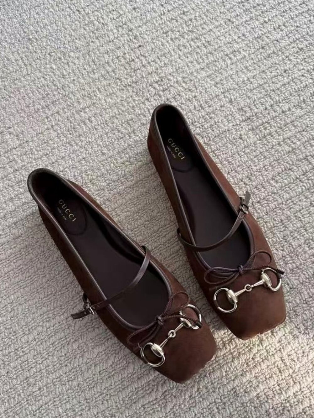 Gucci Suede Horsebit Flats - Picture 3 of 4